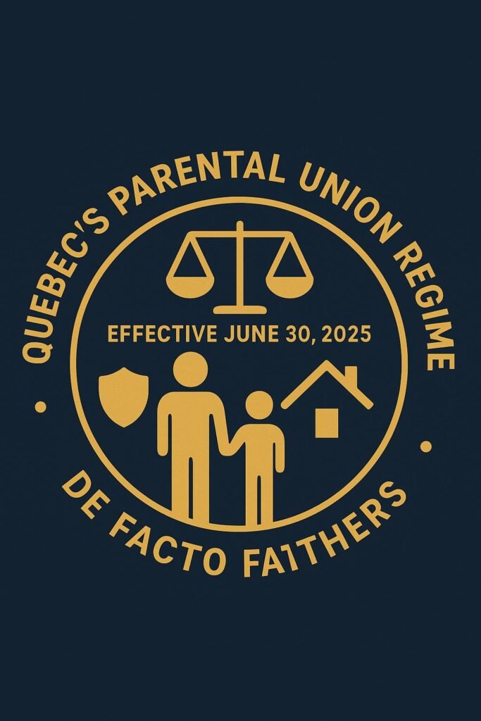 Quebec's Parental Union Regime for De Facto Fathers (Effective June 30, 2025): Bill 56 mandates equal property division and family protections for common-law fathers with children born after this date, closing gaps in custody and support rights previously unavailable to unmarried dads.[5]