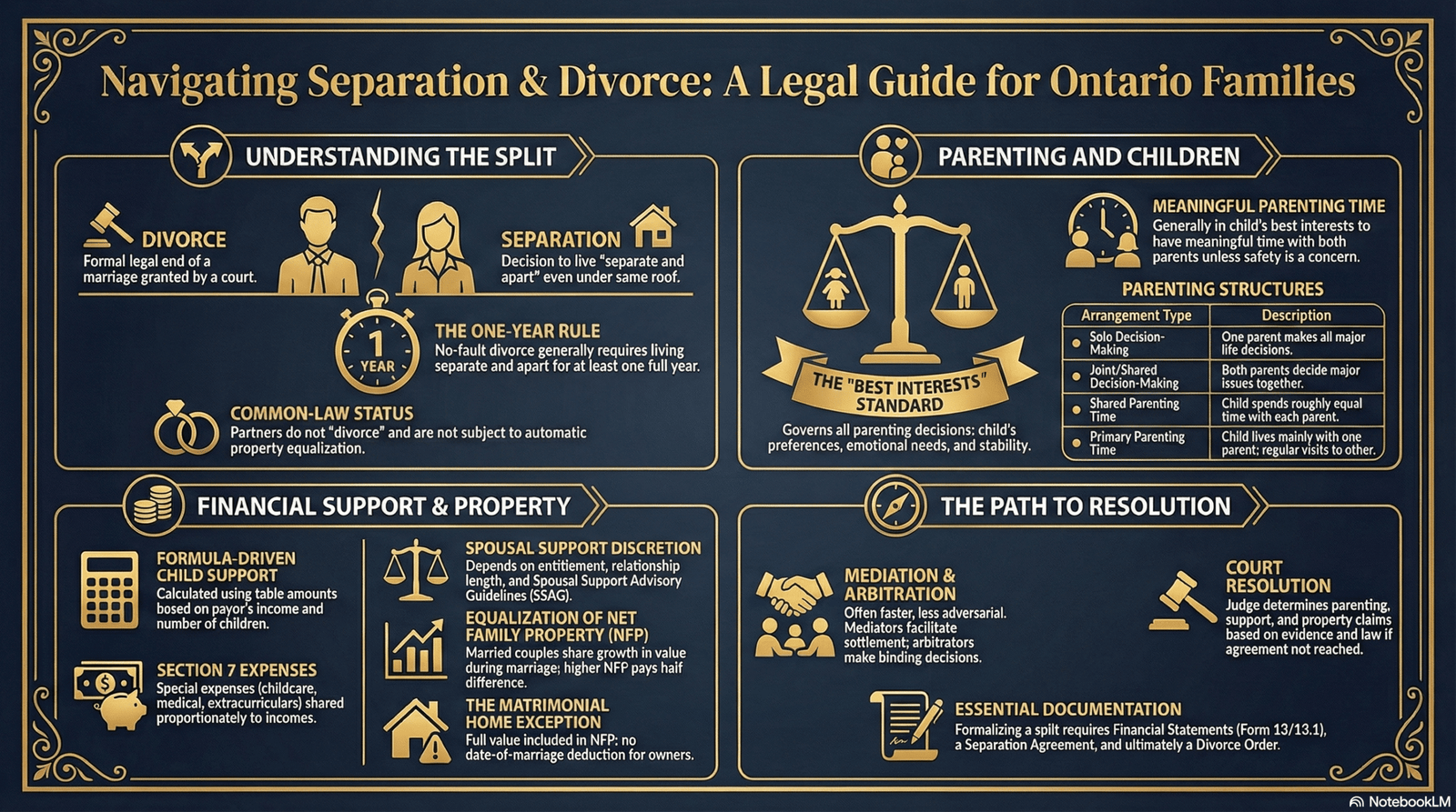 Navigating divorce and separation in Ontario family law